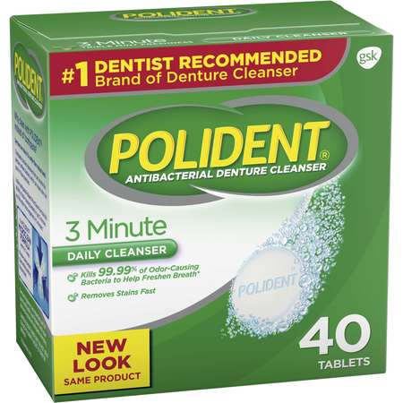 POLIDENT CLEANSER Polident 3 Minute Daily Cleanser 40 Tablets, PK12 05306